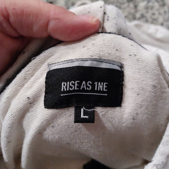 RISE AS 1NE Sz L Speckled Sweatshirt 1/4 Zip Up Hoodie Zip Pouch Double Pockets - Picture 14 of 16
